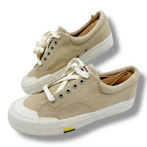 Sebago Docksides  Low Top Tie Tan Canvas Boat Shoe Sneaker Chunky  Women’s US 8M